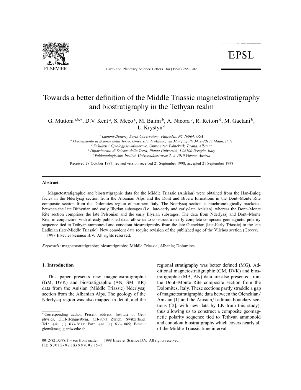 Towards a Better Definition of the Middle Triassic