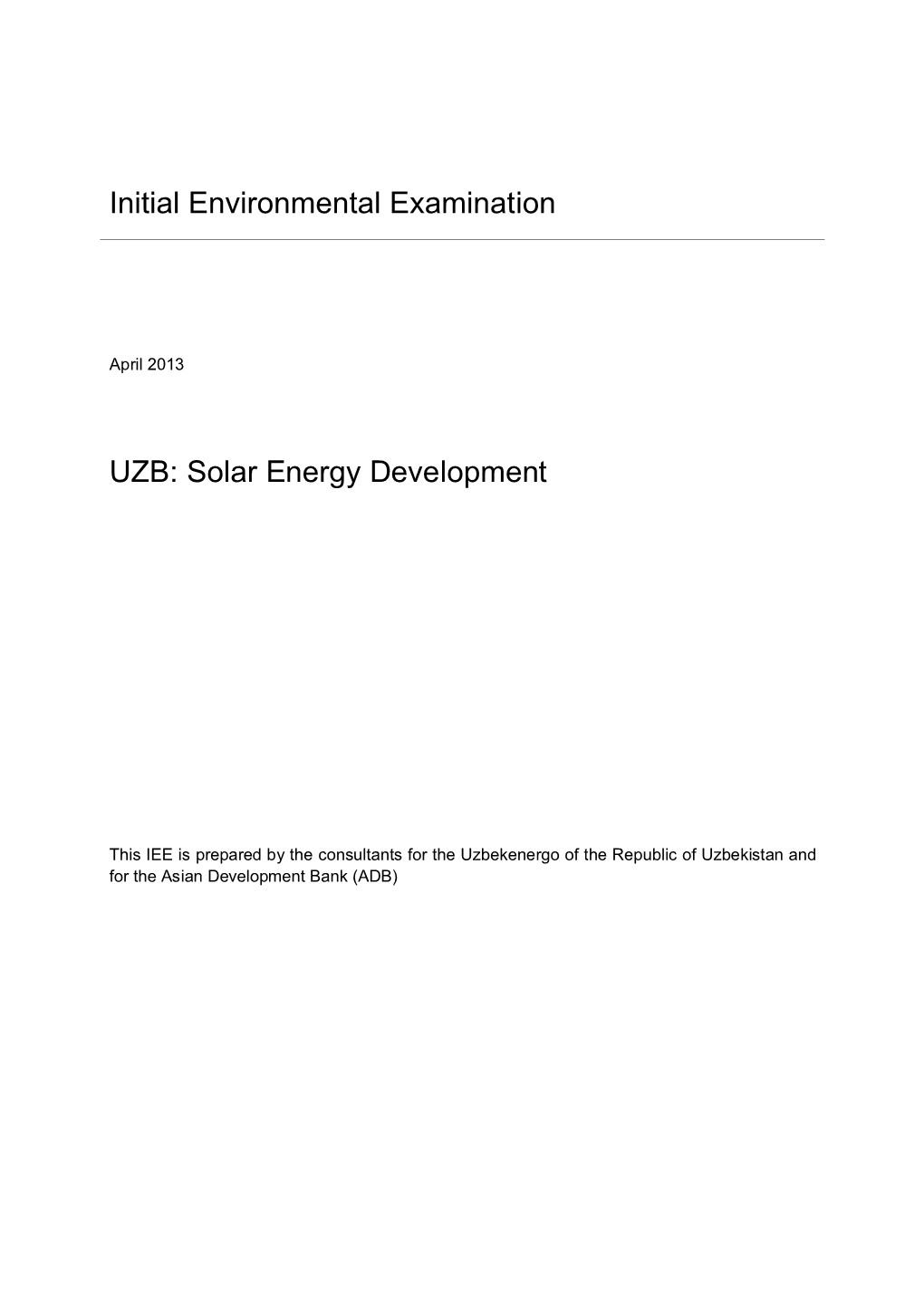 45120-003 Samarkand Solar Power Project