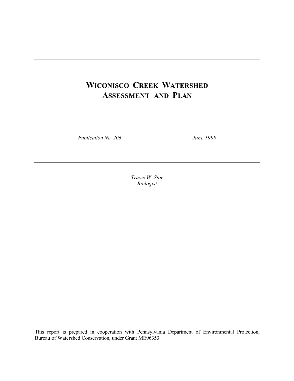 Wiconisco Creek Watershed Assessment and Plan