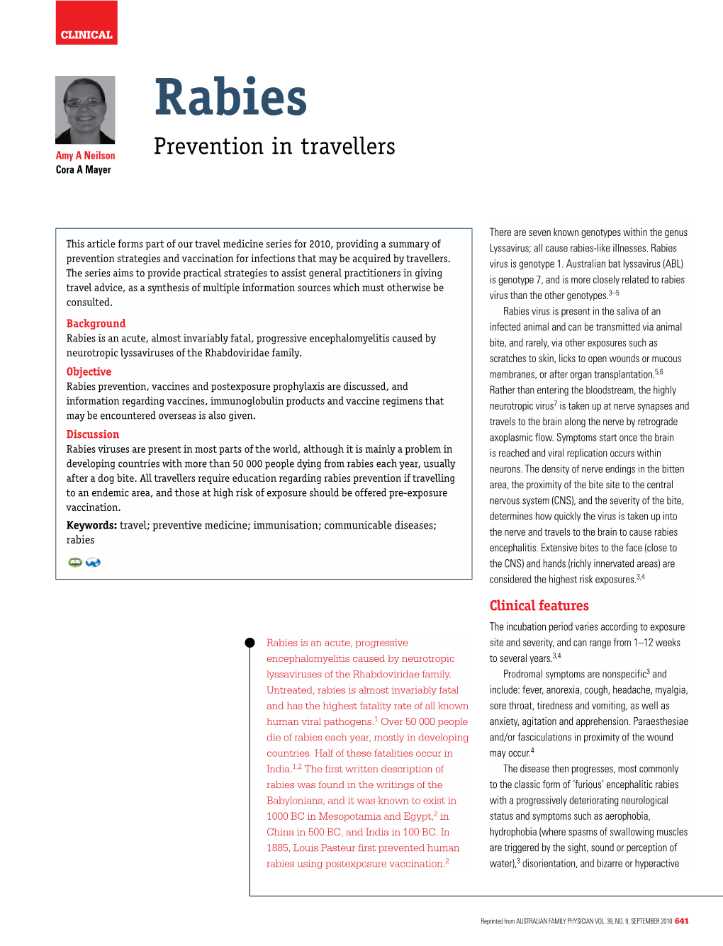 Rabies Prevention in Travellers