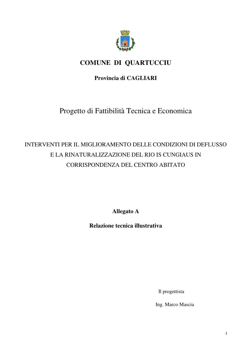 Progetto Di Fattibilità Tecnica E Economica