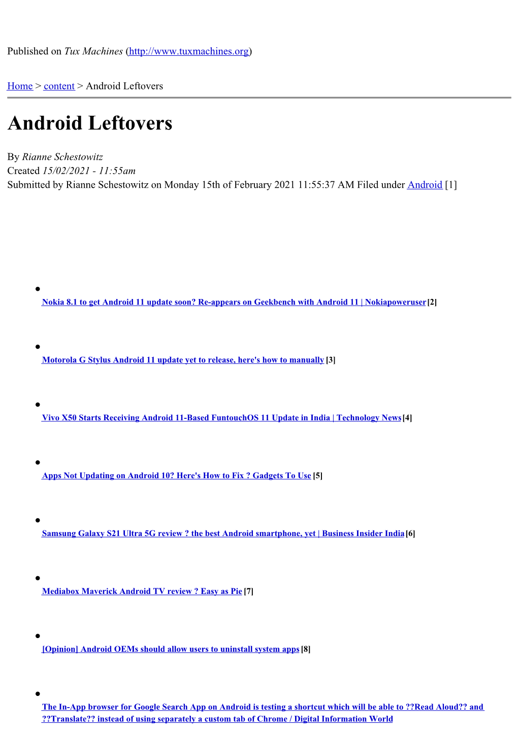 Android Leftovers