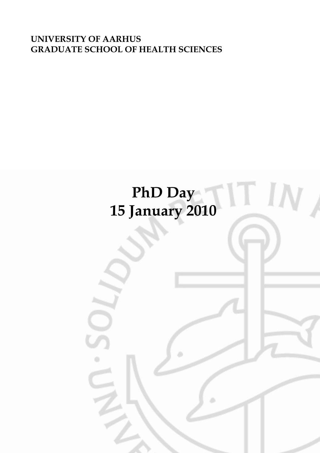 Programme for the Phd Day 2010 (Full