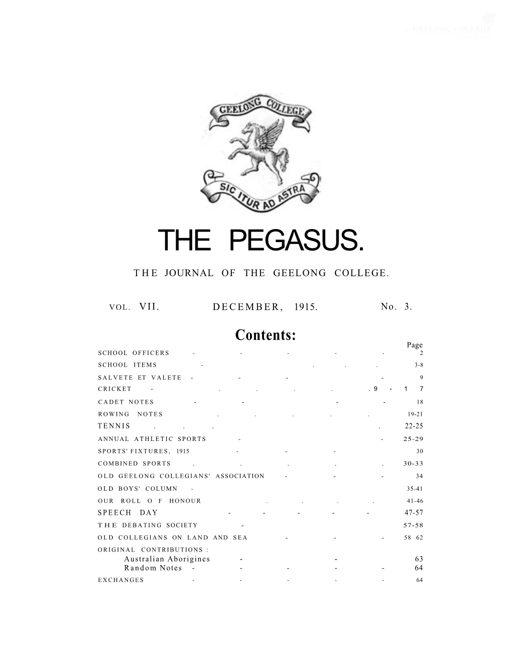 Pegasus December 1915