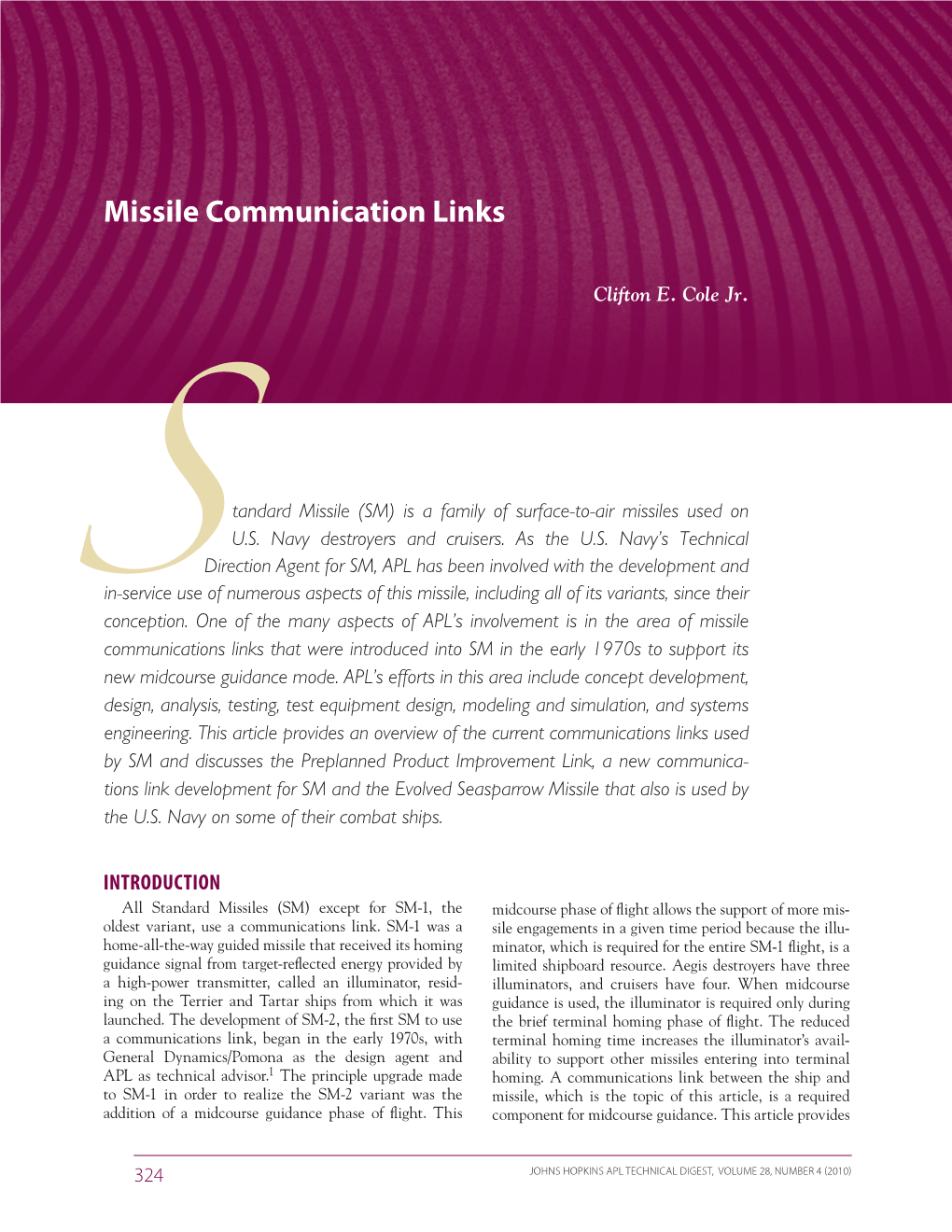 Missile Communication Links