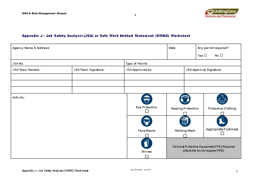 2.15 JSA Forms and Workplace Checklist