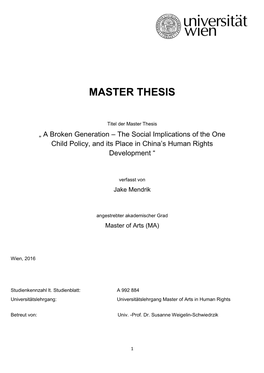 Master Thesis