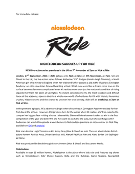 Nickelodeon Saddles up for Ride