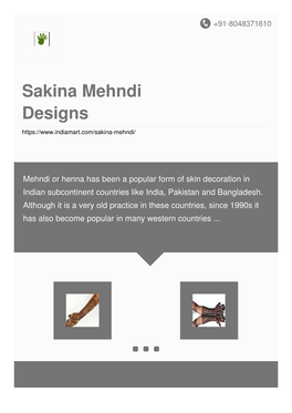 Sakina Mehndi Designs