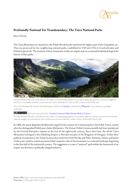 The Tatra National Parks