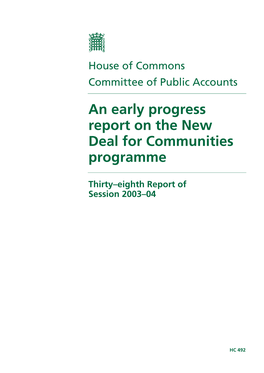 An Early Progress Report on the New Deal for Communities Programme