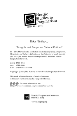 Margolis and Popper on Cultural Entities”