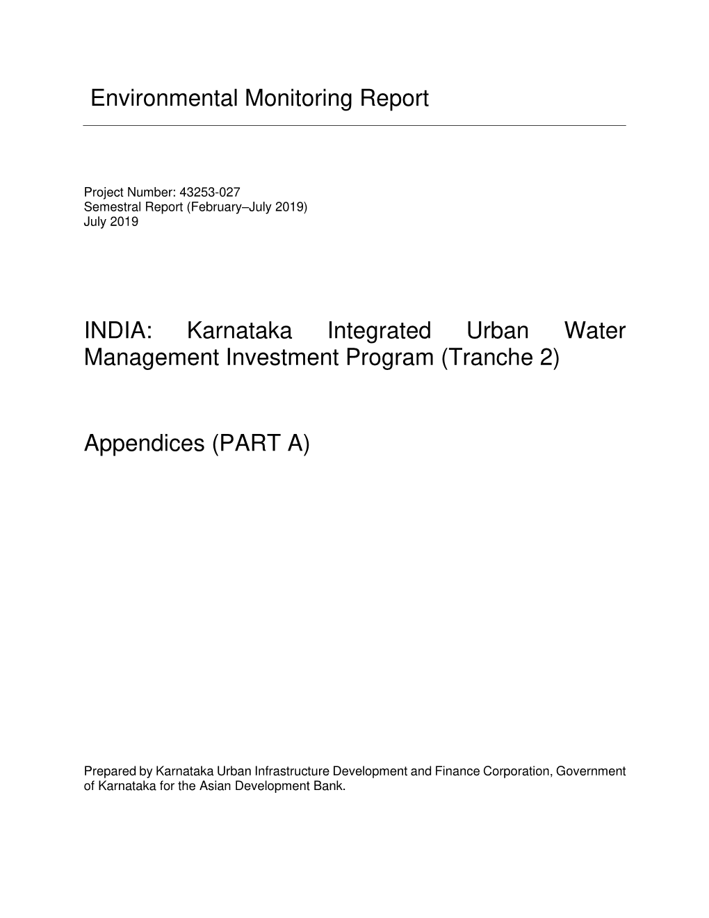 Karnataka Integrated Urban Water Management Investment Program (Tranche 2)