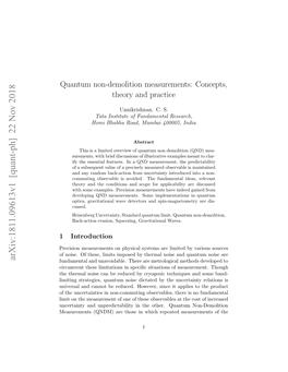 Quantum Non-Demolition Measurements