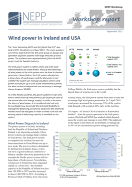 Wind Power in Ireland and USA Workshop Report