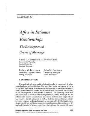 Affect in Intimate Relationships