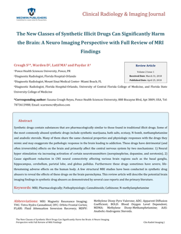 The New Classes of Synthetic Illicit Drugs Can Significantly Harm the Brain: a Neuro Imaging Perspective with Full Review of MRI Findings