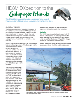 Galapagos Islands This Dxpedition Managed to Make a Sizable Donation Toward the Preservation of This Precious Ecosystem