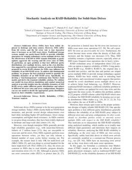 Stochastic Analysis on RAID Reliability for Solid-State Drives