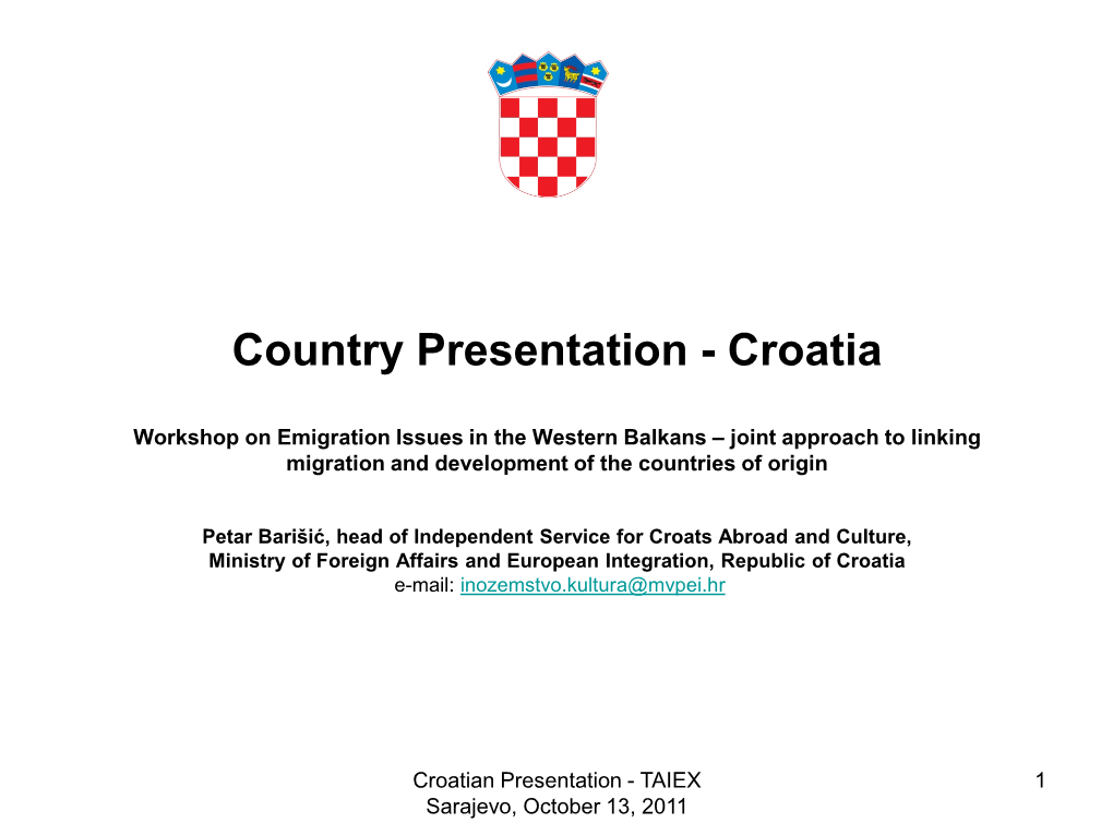 Country Presentation - Croatia