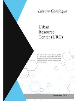 Library Catalogue Urban Resource Center