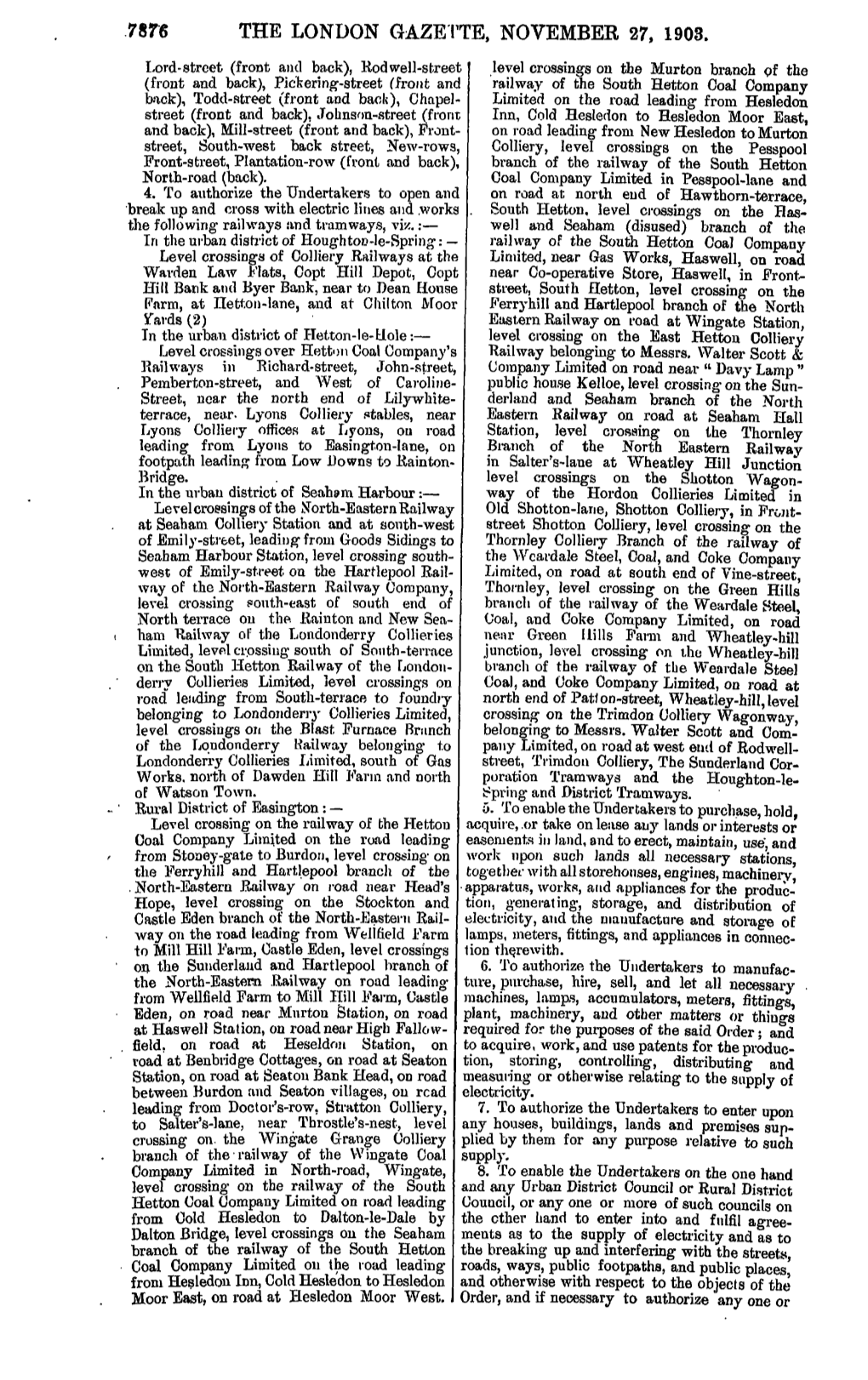 7876 the London Gazette, November 27, 1903