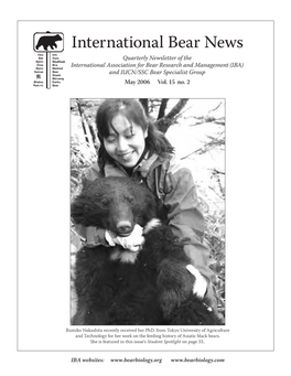 International Bear News Bär Ours Björn Meдbeдb Quarterly Newsletter of the Orso Bєa Bjørn Medved International Association for Bear Research and Management (IBA)