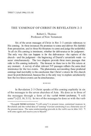 The `Comings' of Christ in Revelation 2–3