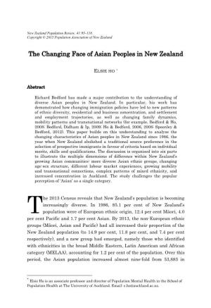 The Changing Face of Asian Peoples in New Zealand
