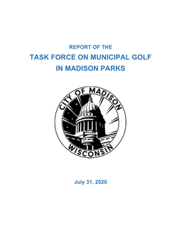 Task Force on Municipal Golf in Madison Parks