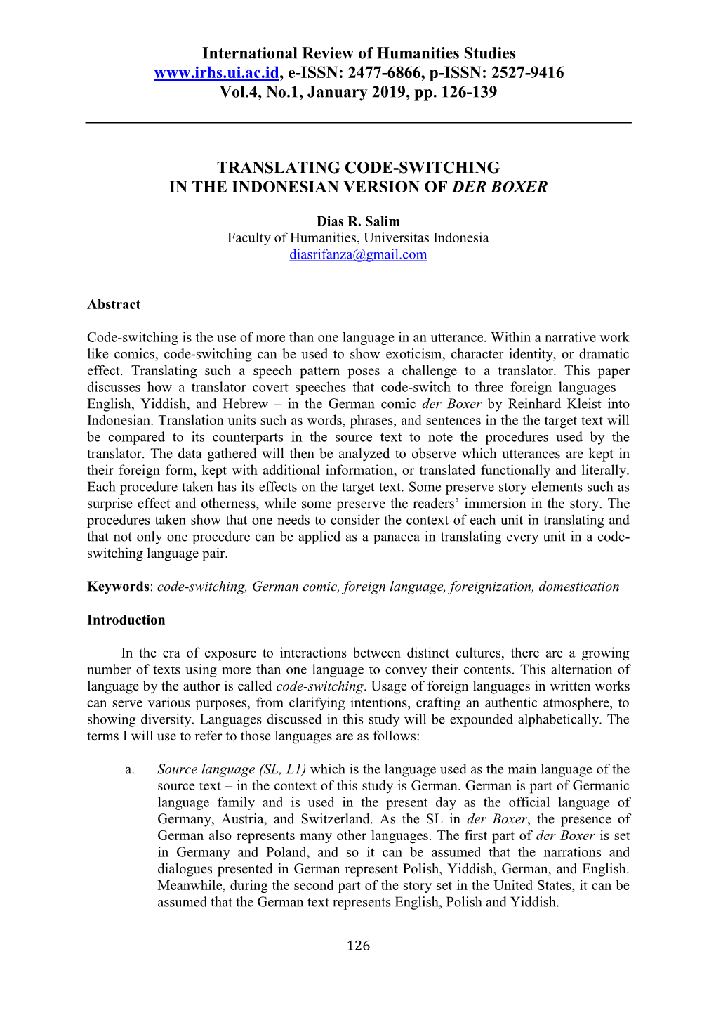 2477-6866, P-ISSN: 2527-9416 Vol.4, No.1, January 2019, Pp