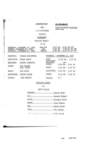 Gunsmoke 1955-12-25 194 Twelfth Night.Pdf