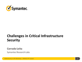 Challenges in Critical Infrastructure Security