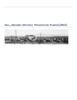 Vail,Varizona:Vhistoric Preservation Planvvv[2014]