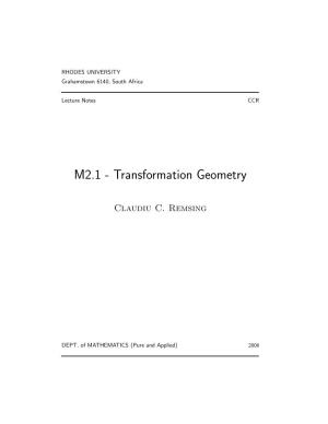 M2.1 - Transformation Geometry