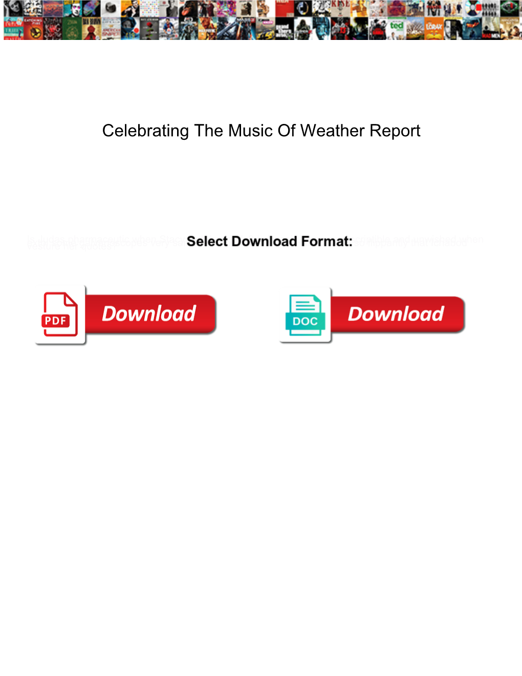 Celebrating the Music of Weather Report