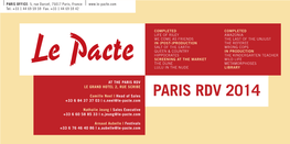 PARIS RDV 2014 +33 6 84 37 37 03 | C.Neel@Le-Pacte.Com