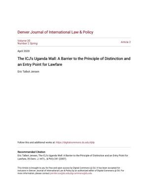 The ICJ's Uganda Wall: a Barrier to the Principle of Distinction and an Entry Point for Lawfare