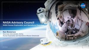 NASA Advisory Council: NASA Human Exploration and Operations Overview;