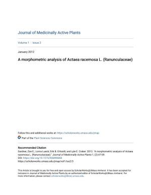 A Morphometric Analysis of Actaea Racemosa L. (Ranunculaceae)
