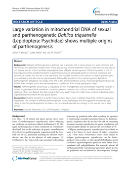 Large Variation in Mitochondrial DNA of Sexual and Parthenogenetic Dahlica Triquetrella