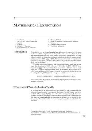 Mathematical Expectation