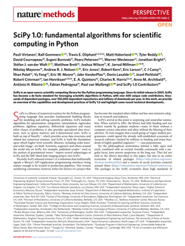 Scipy 1.0: Fundamental Algorithms for Scientific Computing in Python