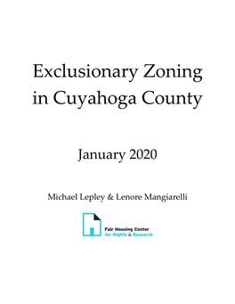 Exclusionary Zoning in Cuyahoga County