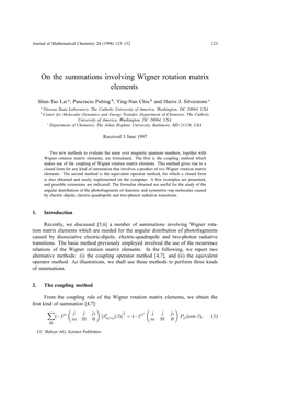 On the Summations Involving Wigner Rotation Matrix Elements