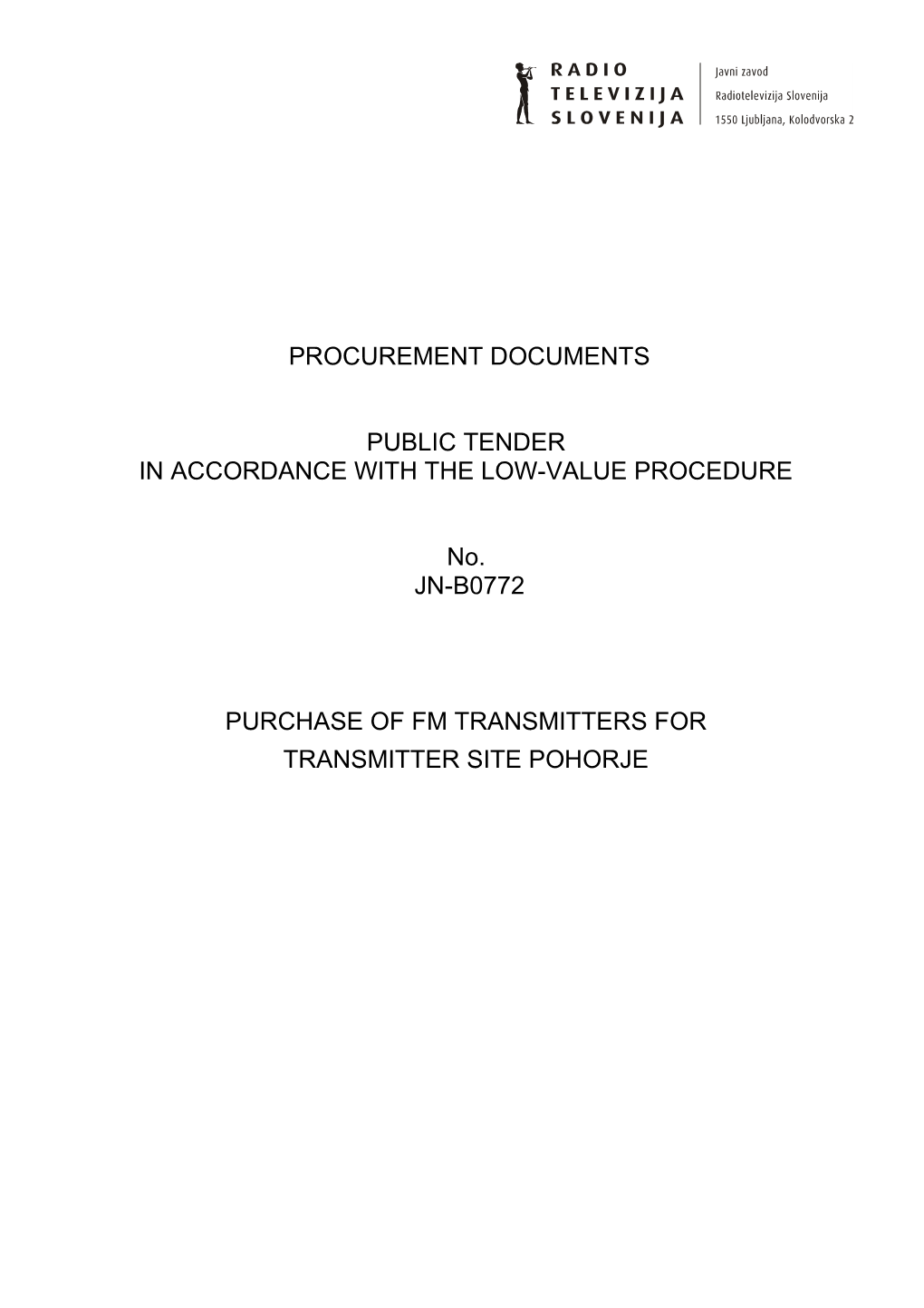 Procurement Documents JN-B0772