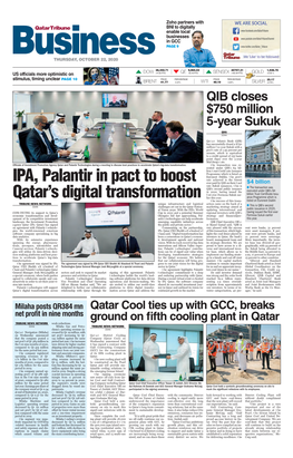 IPA, Palantir in Pact to Boost Qatar's Digital Transformation