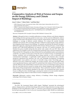Comparative Analysis of Web of Science and Scopus on the Energy Efficiency and Climate Impact of Buildings