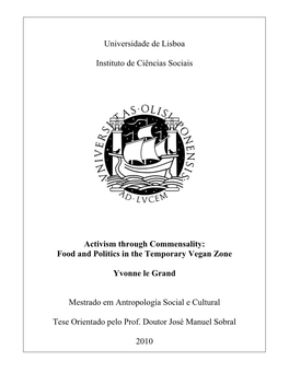 Food and Politics in the Temporary Vegan Zone
