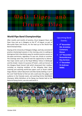 St Patrick's Day Busy Month for World Pipe Band Championships
